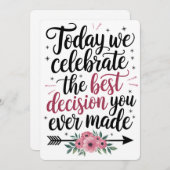 Vandaag vieren we het beste besluit dat je ooit he feestdagenkaart (Voorkant / Achterkant)