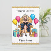 Vandaag vieren we uw verjaardag | Drag Queen Kaart (Staand voorkant)