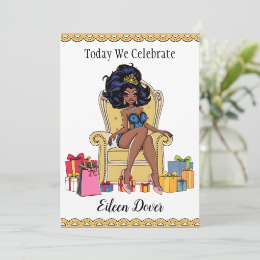 Vandaag vieren we uw verjaardag | Drag Queen Kaart (Staand voorkant)