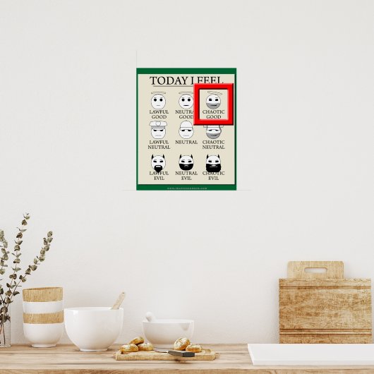 Vandaag voel ik me chaotisch goed poster (Keuken)