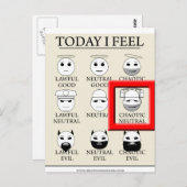 Vandaag voel ik me chaotisch neutraal briefkaart (Voorkant / Achterkant)