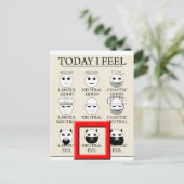 Vandaag voel ik me neutraal kwaad briefkaart (Staand voorkant)