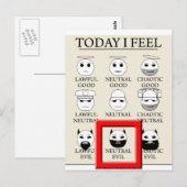 Vandaag voel ik me neutraal kwaad briefkaart (Voorkant / Achterkant)