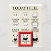 Vandaag voel ik me neutraal kwaad briefkaart (Voorkant)