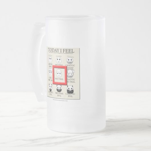 Vandaag voel ik me neutraal matglas bierpul (Voorkant links)