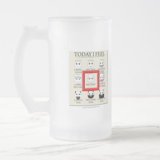 Vandaag voel ik me neutraal matglas bierpul (Links)