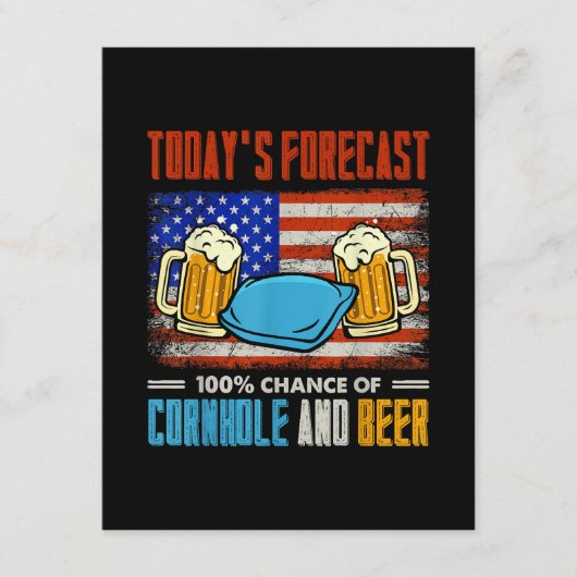 Vandaag Voorspeld Cornhole En Bier Informatiekaartje (Voorkant)