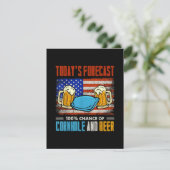 Vandaag Voorspeld Cornhole En Bier Informatiekaartje (Staand voorkant)