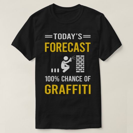 Vandaag voorspelde graffiti t-shirt (Design voorkant)
