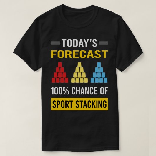 Vandaag voorspelt Sport Stacking Cup Stacking Spee T-shirt (Design voorkant)