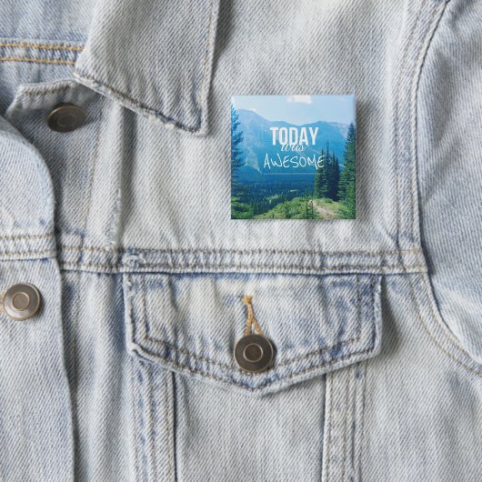 Vandaag was Geweldige Vierkante Button 5,1 Cm (In situ)