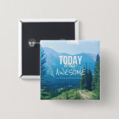 Vandaag was Geweldige Vierkante Button 5,1 Cm (Voorkant /achterkant)