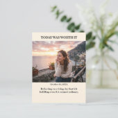 Vandaag was het het waard Aangepaste fotoansichtka Briefkaart (Staand voorkant)