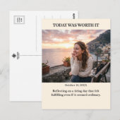 Vandaag was het het waard Aangepaste fotoansichtka Briefkaart (Voorkant / Achterkant)