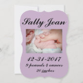 Vandaag werd een prinses geboren feestdagenkaart (Achterkant)