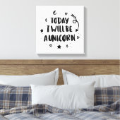 Vandaag word ik een Unicorn Canvas Afdruk (Insitu (Slaapkamer))