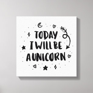 Vandaag word ik een Unicorn Canvas Afdruk