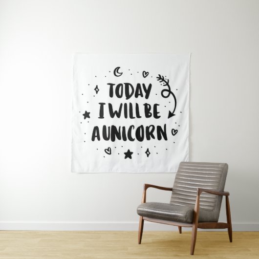 Vandaag word ik een Unicorn Wandkleed (In situ)