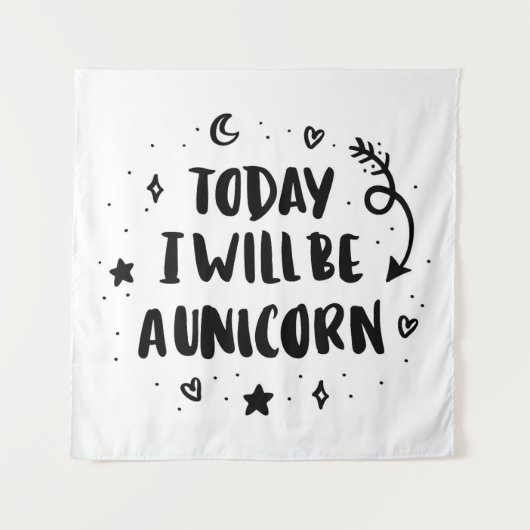 Vandaag word ik een Unicorn Wandkleed (Voorkant)