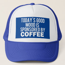 Vandaag wordt het gesponsord door een gekke, blauw trucker pet