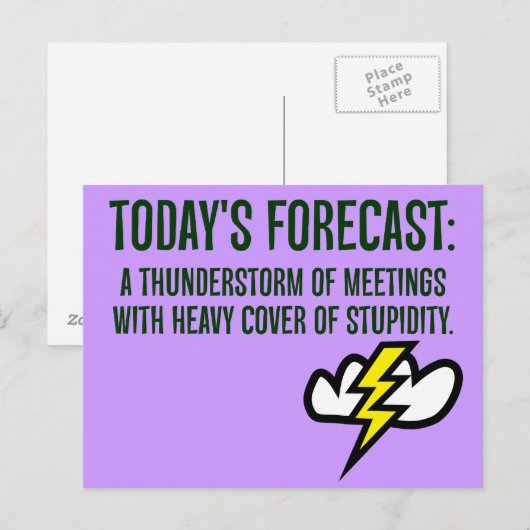 Vandaag zal het vol zitten met vergaderingen briefkaart (Voorkant / Achterkant)