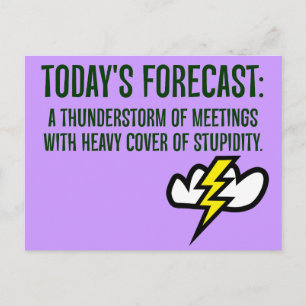 Vandaag zal het vol zitten met vergaderingen briefkaart