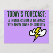 Vandaag zal het vol zitten met vergaderingen briefkaart (Voorkant)