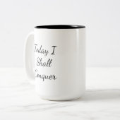 Vandaag zal ik aanmoediging veroveren tweekleurige koffiemok (Voorkant links)