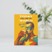Vandaag zal ik de World Superhero Coffee redden Briefkaart (Staand voorkant)