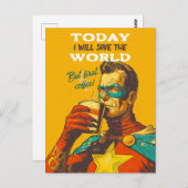 Vandaag zal ik de World Superhero Coffee redden Briefkaart (Voorkant / Achterkant)