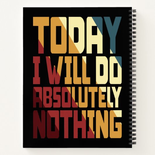Vandaag zal ik helemaal niets doen notitieboek (Achterkant)