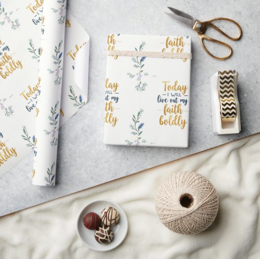 Vandaag zal ik mijn geloof vrijmoedig beleven cadeaupapier (Crafts)