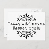 Vandaag zal nooit meer gebeuren briefkaart (Voorkant / Achterkant)