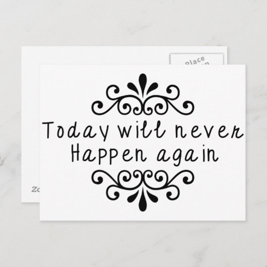 Vandaag zal nooit meer gebeuren briefkaart (Voorkant / Achterkant)
