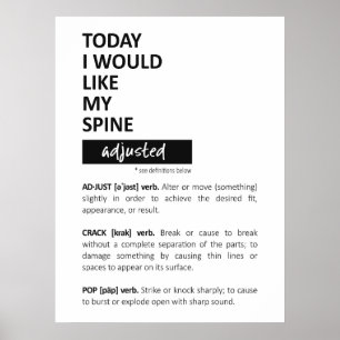 Vandaag zou ik graag, Chiropractie Poster, Chiropr Poster