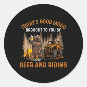 Vandaag's Goede Stemming Gebracht Door Bier En Rij Ronde Sticker