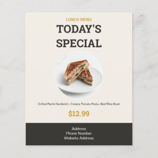 Vandaag's Speciale Voedsel Bedrijf Modern Lunch Me Flyer