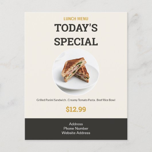 Vandaag's Speciale Voedsel Bedrijf Modern Lunch Me Flyer (Voorkant)