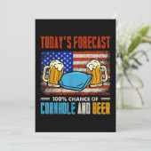 Vandaag's Weersverwachting Cornhole En Bier Kaart (Staand voorkant)