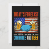 Vandaag's Weersverwachting Cornhole En Bier Kaart (Achterkant)