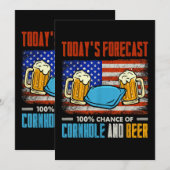Vandaag's Weersverwachting Cornhole En Bier Kaart (Voorkant / Achterkant)