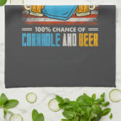Vandaag's Weersverwachting Cornhole En Bier Theedoek (Gevouwen)