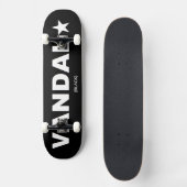 VANDAL CAATORSCHERM (wit op zwart) Skateboard (Voorkant)