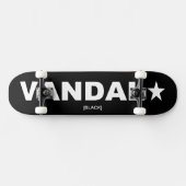 VANDAL CAATORSCHERM (wit op zwart) Skateboard (Horizontaal)
