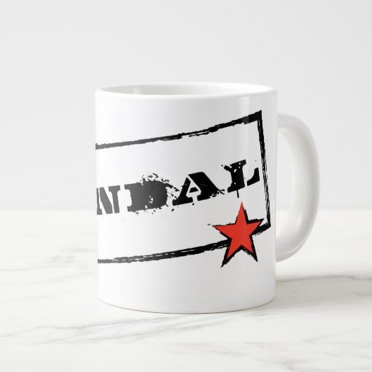 VANDAL-Mok (witte tekst en rode ster) Grote Koffiekop (Voorkant rechts)