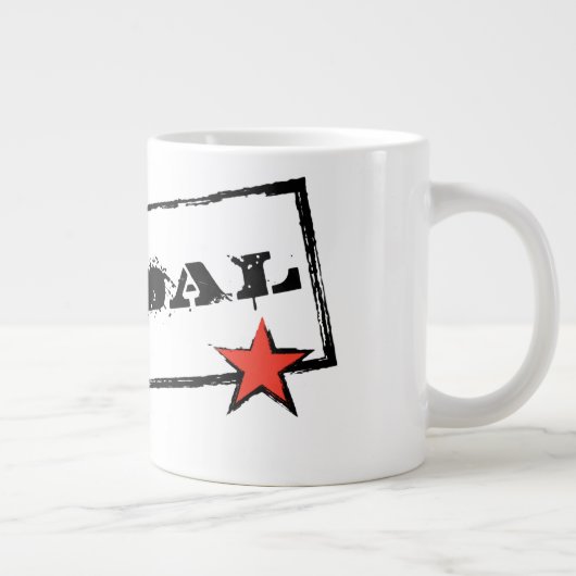 VANDAL-Mok (witte tekst en rode ster) Grote Koffiekop (Rechts)