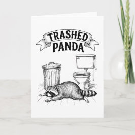 Vandale Panda Grappige Dronken Wasbeer Kaart