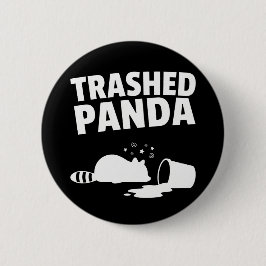 Vandale Panda Grappige Dronken Wasbeer Ronde Button 5,7 Cm