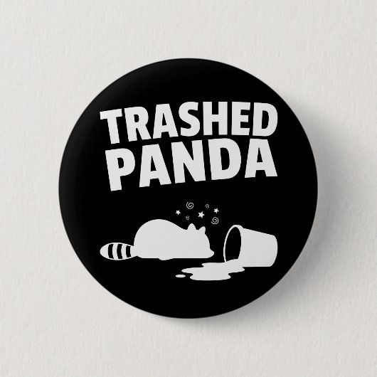 Vandale Panda Grappige Dronken Wasbeer Ronde Button 5,7 Cm (Voorkant)