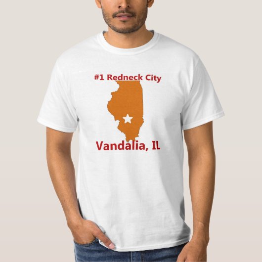 Vandalia #1 Rednek City in Illinois Mannen Tshirt (Voorkant)